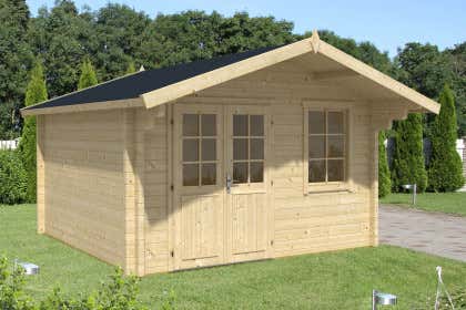 Chalet de jardin Mikka toit double pente (Surface: 3.6 m², épaisseur des  parois: 19 mm)